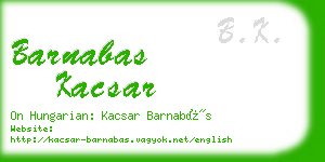 barnabas kacsar business card